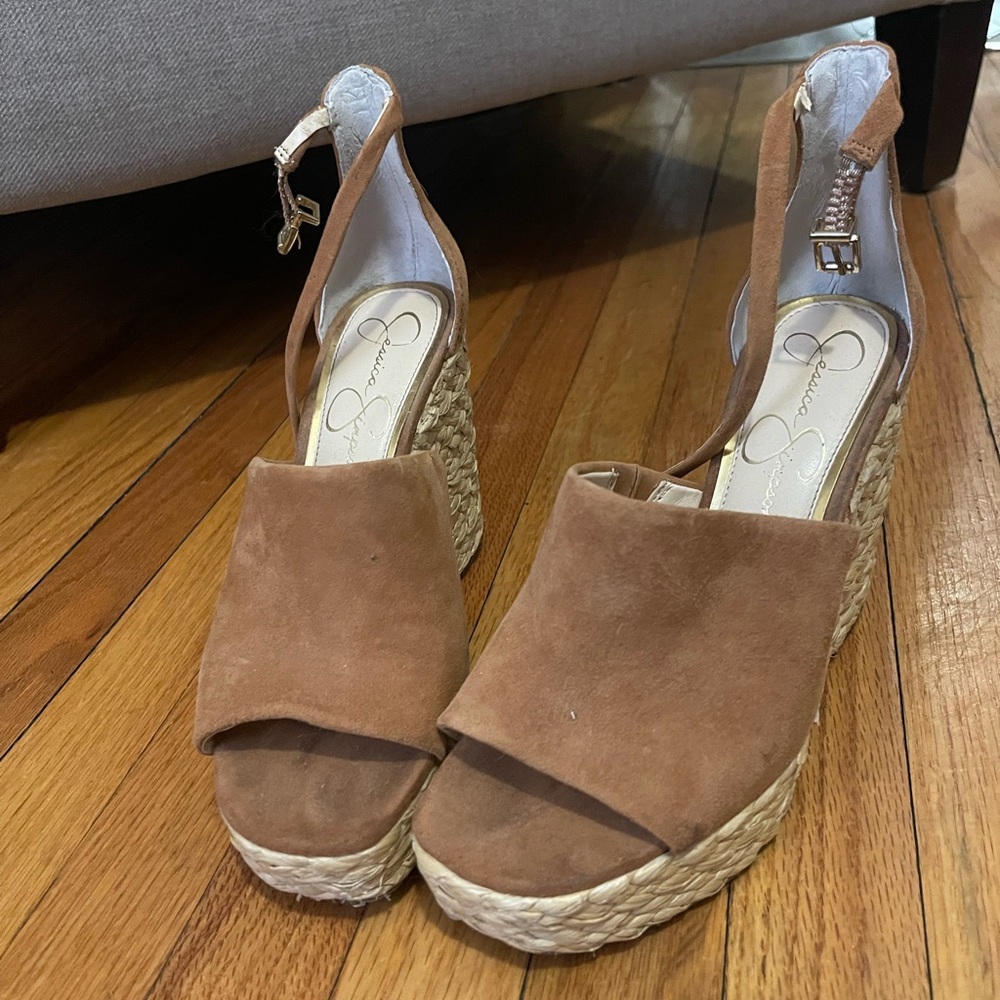 Jessica Simpson Brown Wedge Sandals